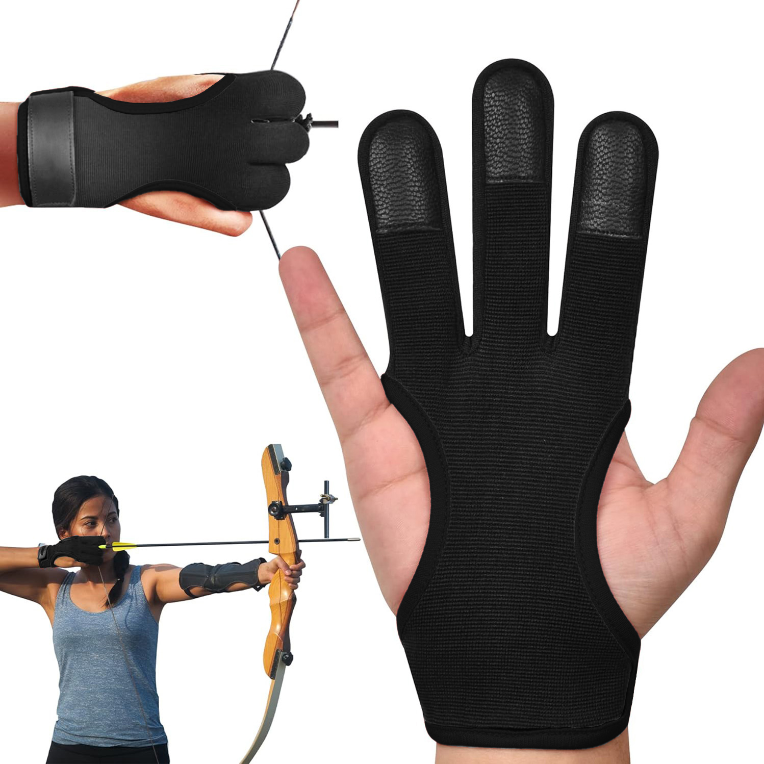 1PCS 양궁 3 손가락 장갑 체육관 조정 가능한 핸드 - Outdoor Sport Gloves 리뷰 및 가격